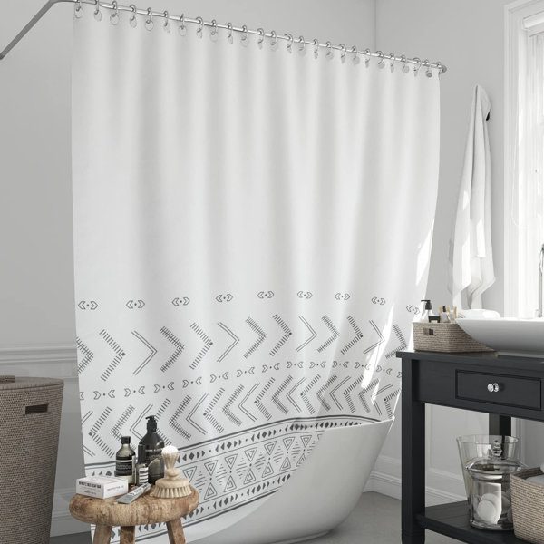 Union Rustic Abdirisaq Boho Shower Curtain 100 Polycotton Warli Print